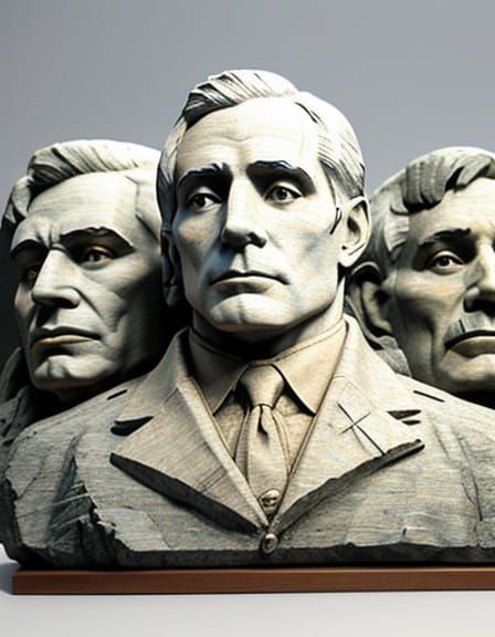 Mount Rushmore granite faces diorama