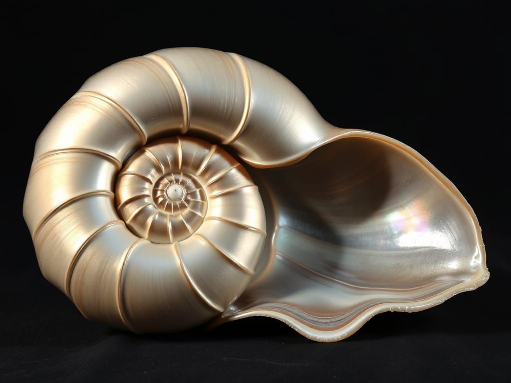 Ethereal Nautilus Shell in Iridescent Hues