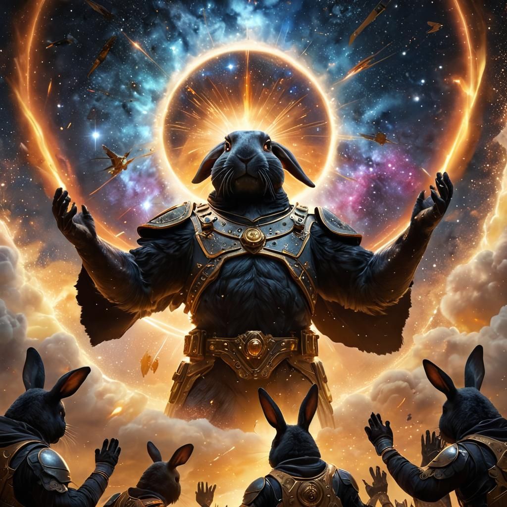 Cosmic Rabbit God in Mandalorian Armor