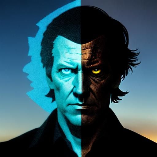 Photorealistic Sandman Double Exposure Portrait