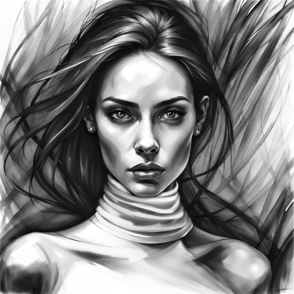 Black and white fashion art