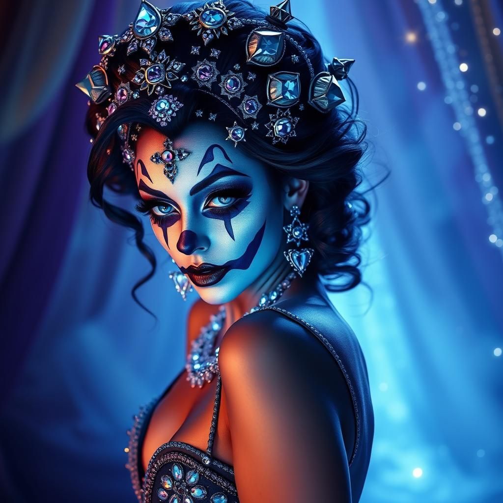 Extravagant Clown in Dreamlike Baroque Style