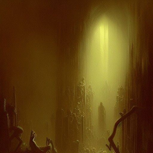 Terrifying Monkey in Horror Style of Gustave Doré