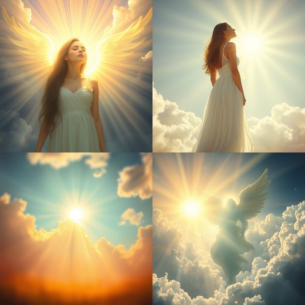 Heavenly Sunshine Beams Through the Clouds