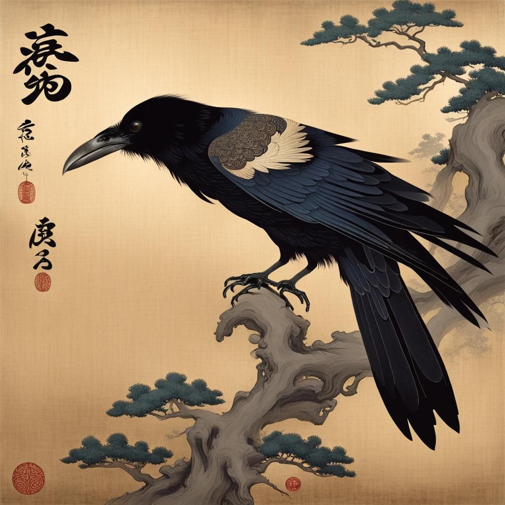 Raven in the Style of Itō Jakuchū