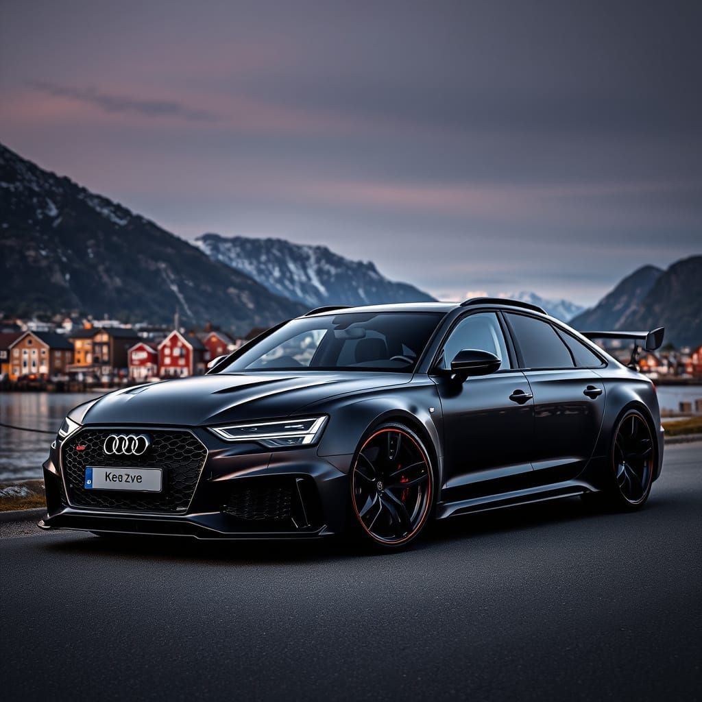 Audi RS6 Widebody in Dramatic Matte Black Bergen Landscape