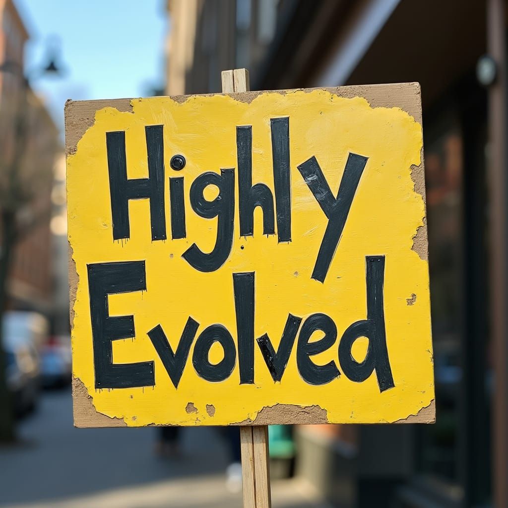 Evolved Mankind in a Futuristic Cityscape