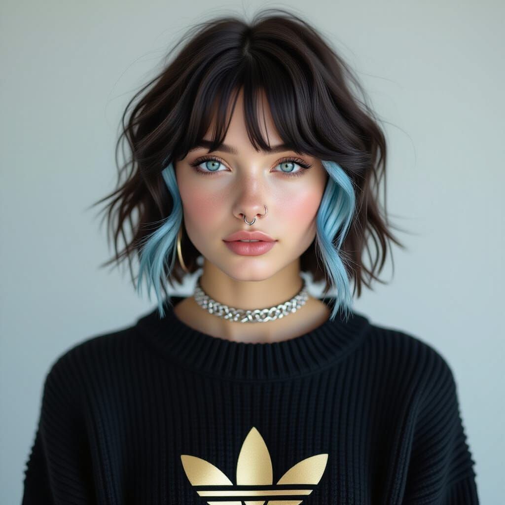 Photorealistic Portrait of Teen Girl with Heterochromia and ...