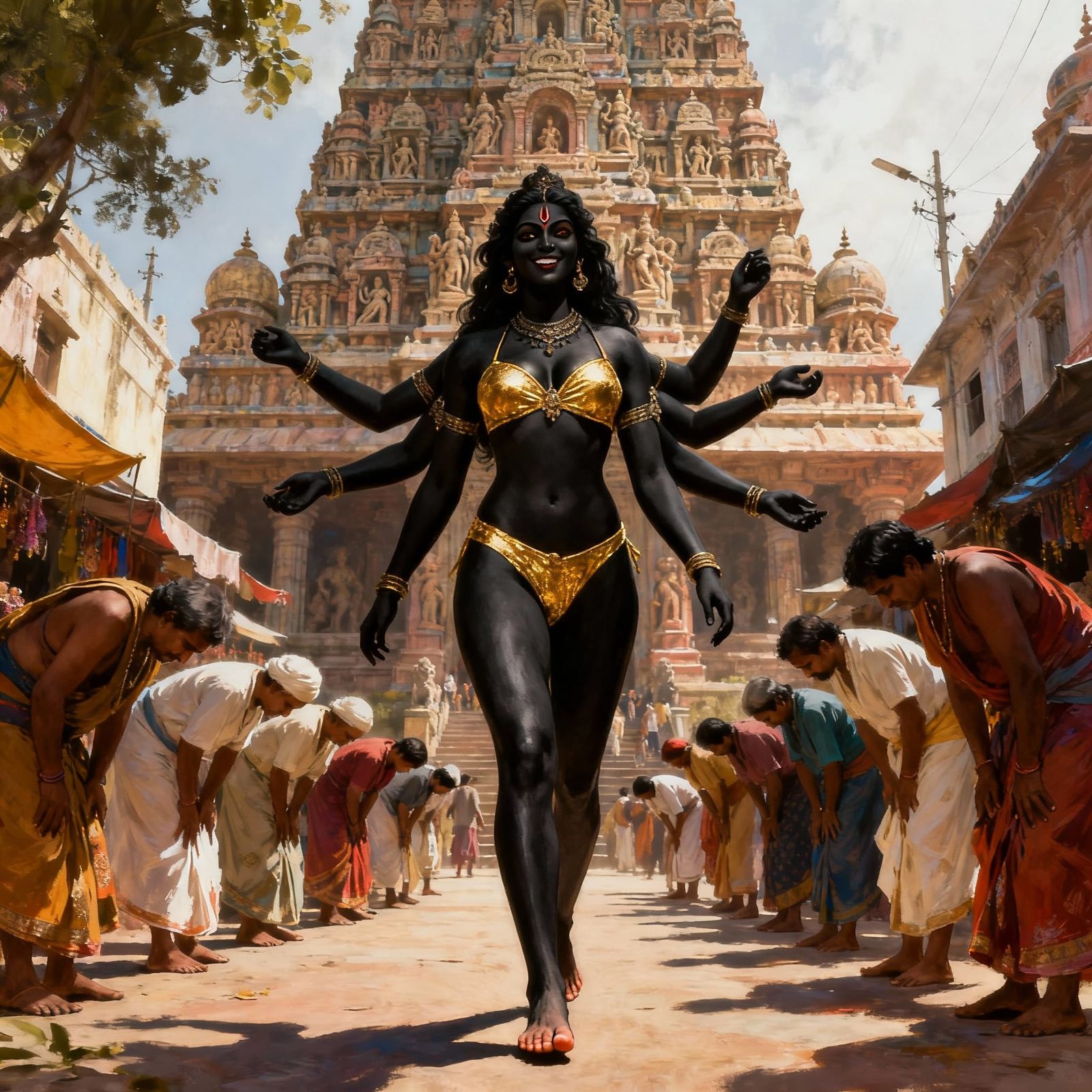 Hindu Goddess Kali in Hyperrealistic Fantasy Style