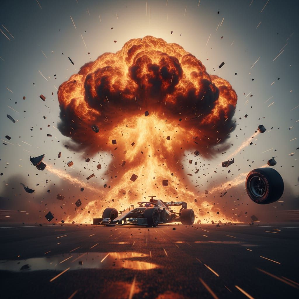 Formula 1 Car Explodes in Cinematic Style