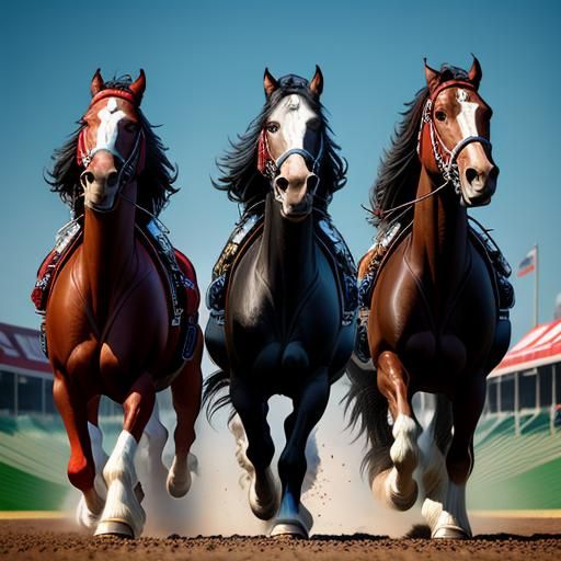 Hyperrealistic Budweiser Clydesdales in Sharp Focus