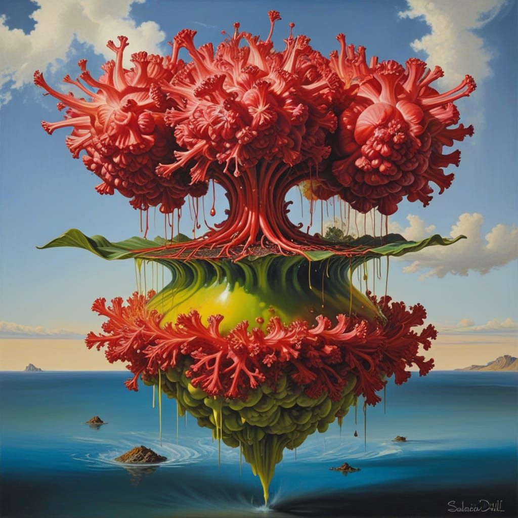 Surreal Rhubarb Reacts to Nuclear Fission in Dali-Inspired A...