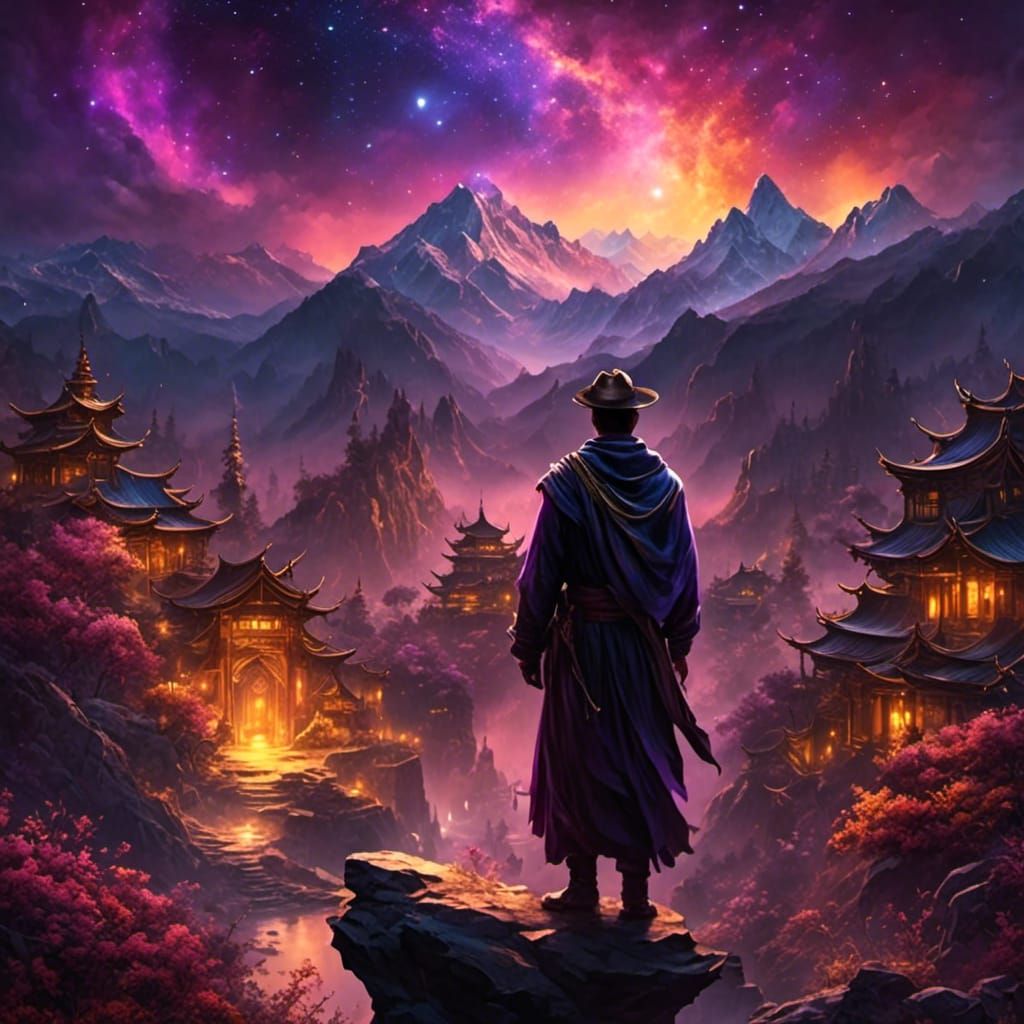Epic Sci-Fi Landscape in Dreamlike Colors