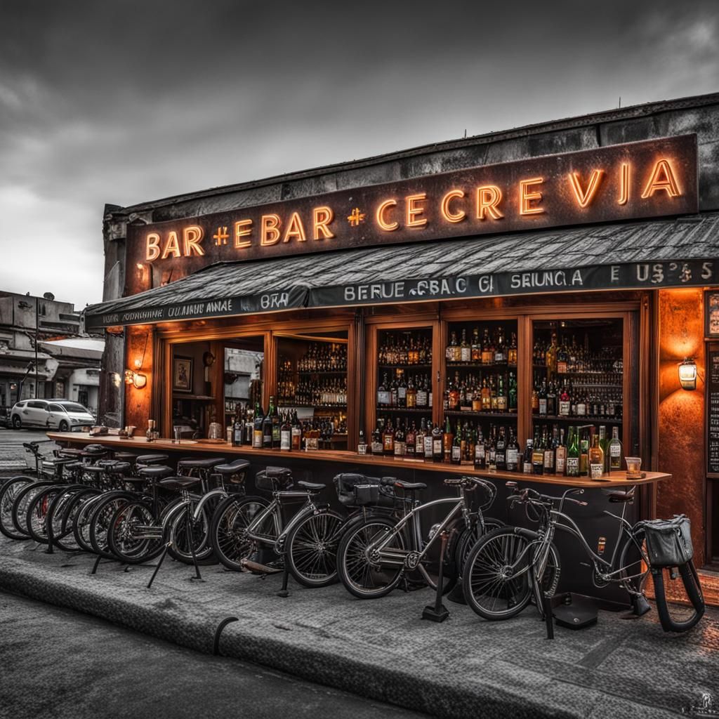 Pop Rock Beer Garden on Saturn with Flying Vehicles