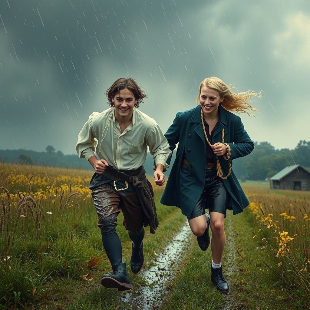 Shakespeare and Earl in Storm, Classic Painting Style