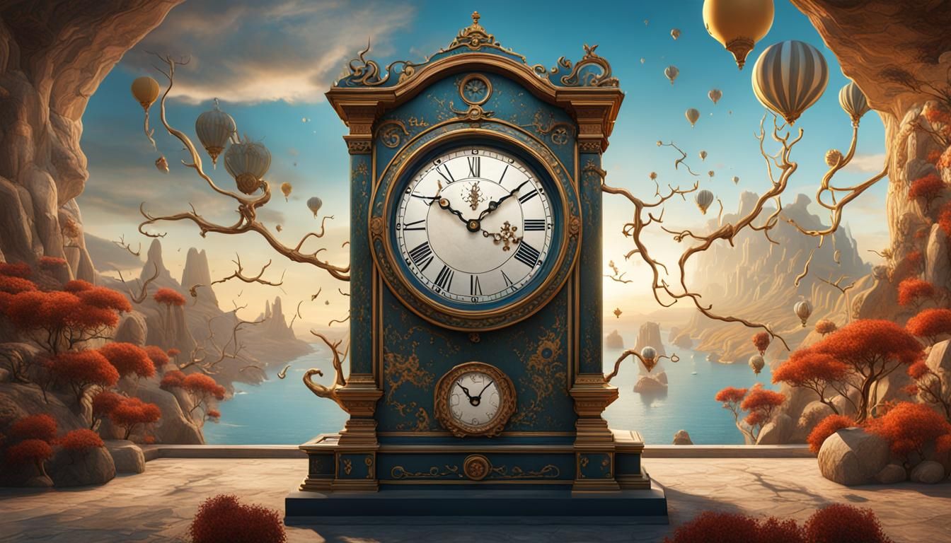 Melting Clock in Salvador Dalí Style