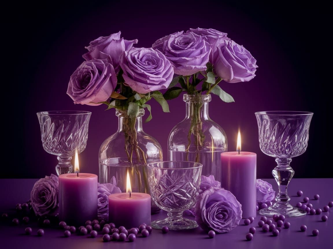 Elegant Purple Still Life in Soft Lighting