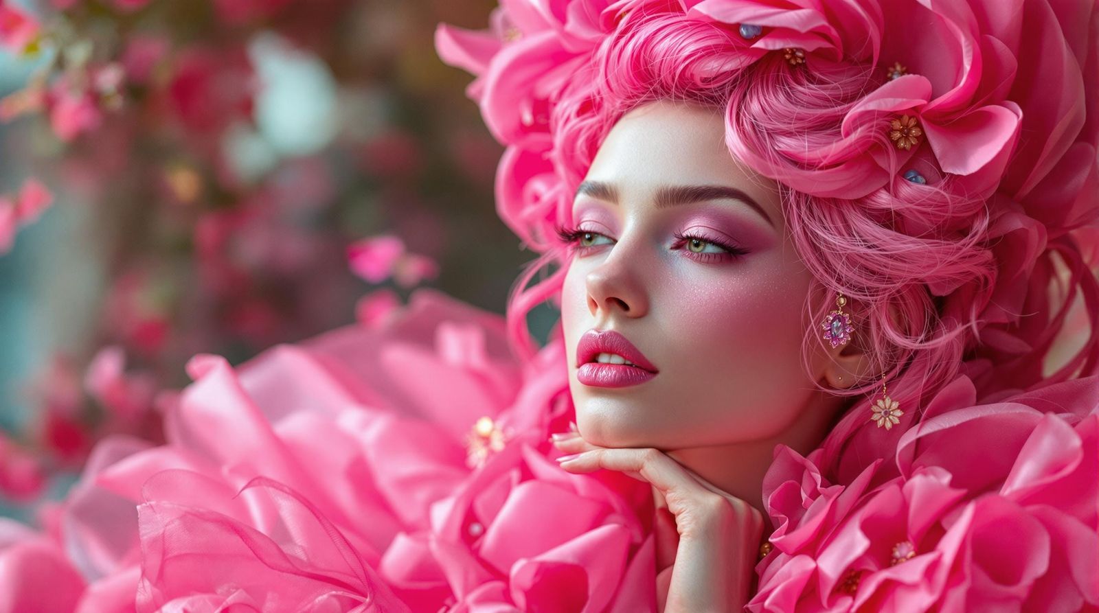 Vibrant 3D Portrait of a Contemplative Woman