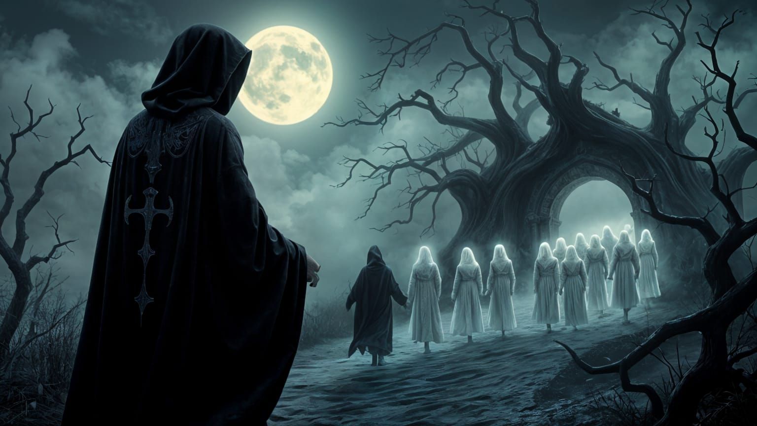 Reaper Guiding Souls to the Afterlife