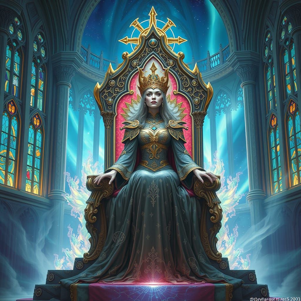 Surreal Goddess Reigns in Celestial Castle