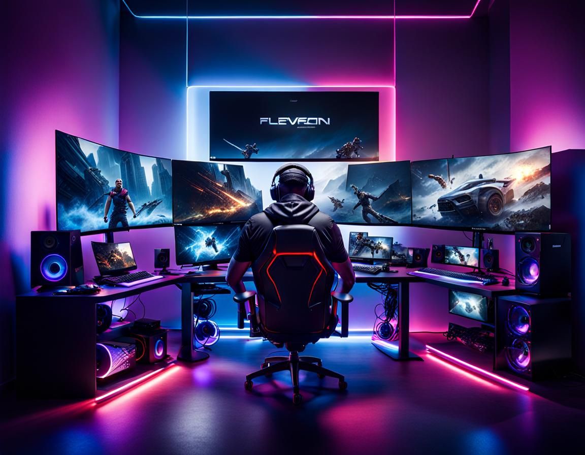 Immersive Gaming Setup with Advanced Technology