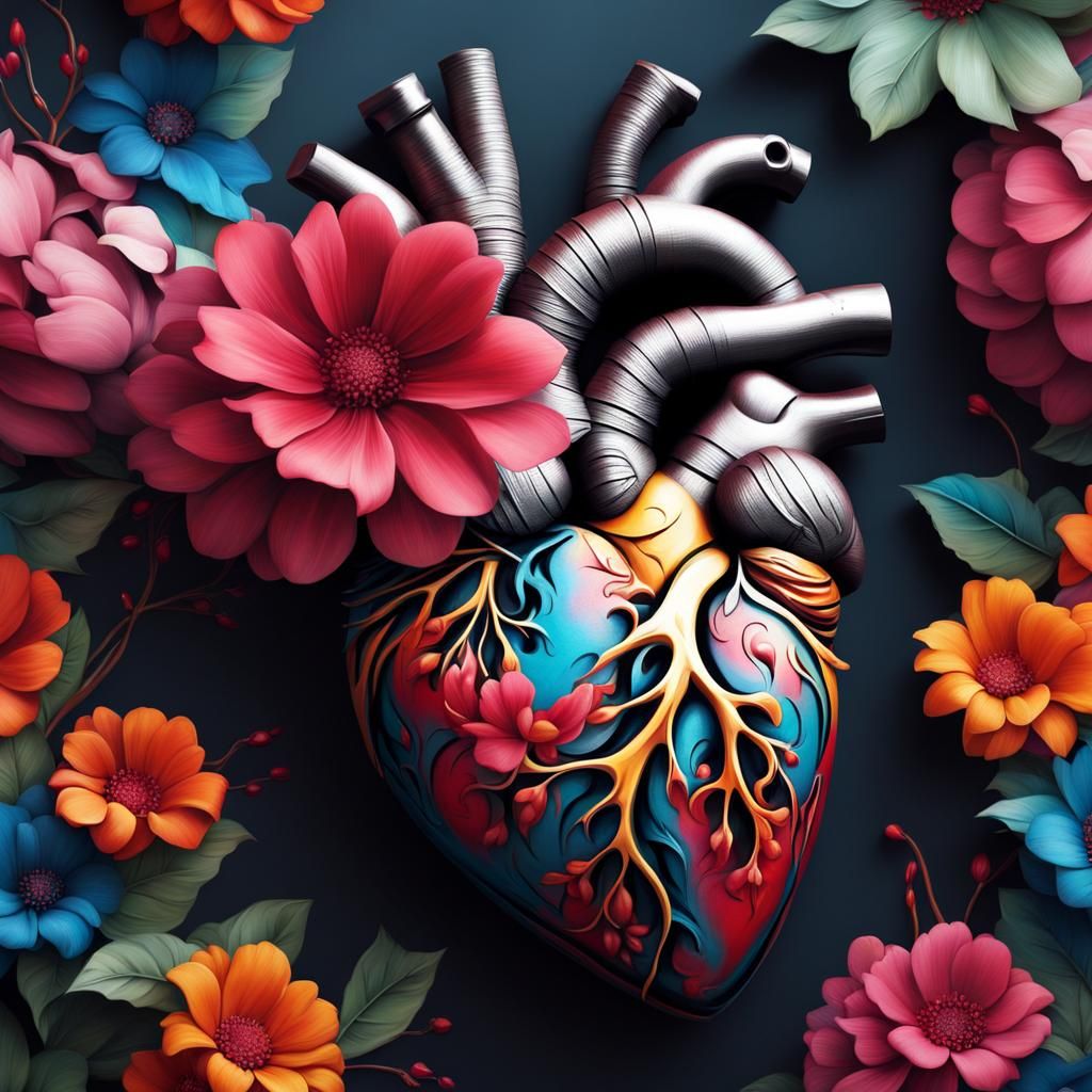 Blooming Heart: Graffiti Art in Sharp Focus