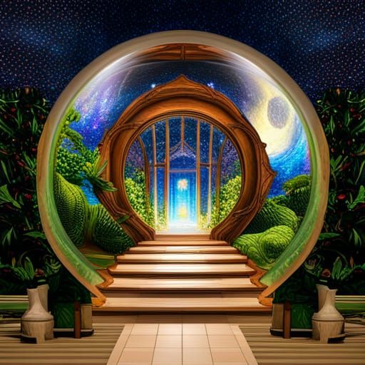 Crystal Globe Fantasy Greenhouse in Cosmic Style