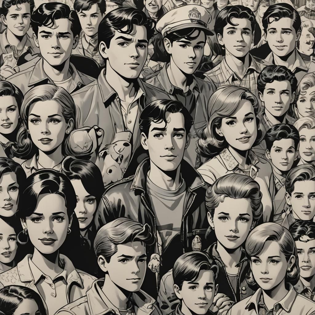 The Archie's in Hyperrealistic 1960s Comic Style