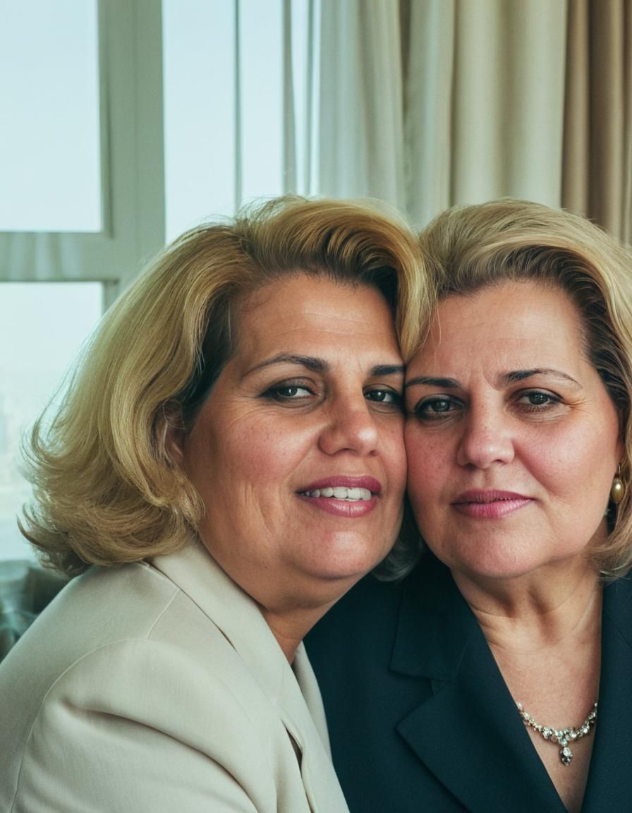 Plus-Size Women Share a Kiss in Luxurious Hotel Suite