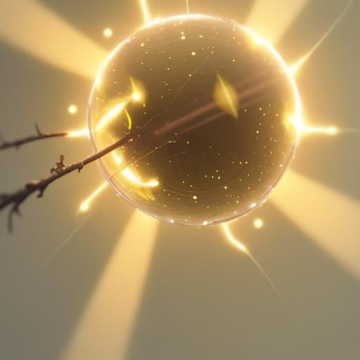 Fireflies Glowing Inside Glass Ball