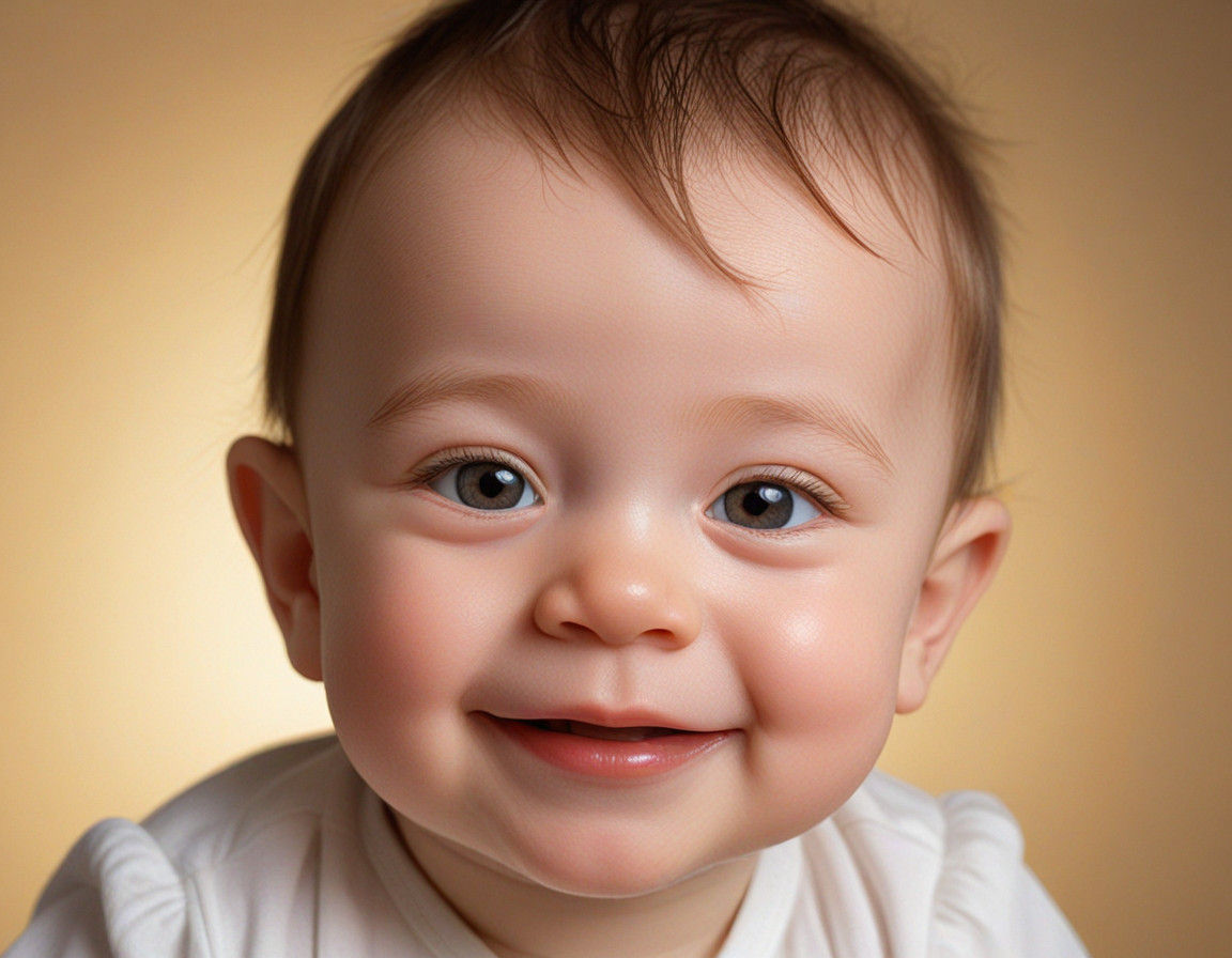 Warm Smile of a Happy Baby in Photorealistic Portrait