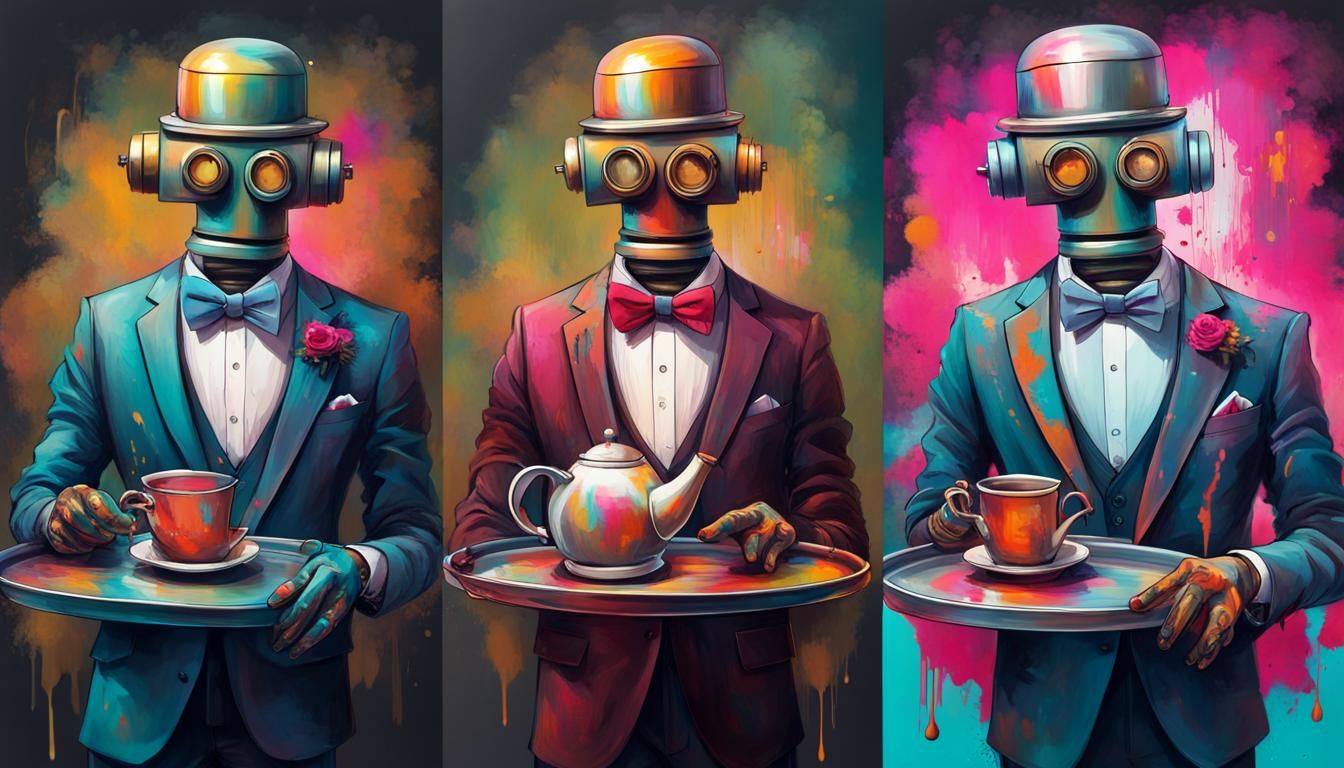 Michael B. Jordan Robot in Graffiti Art Style