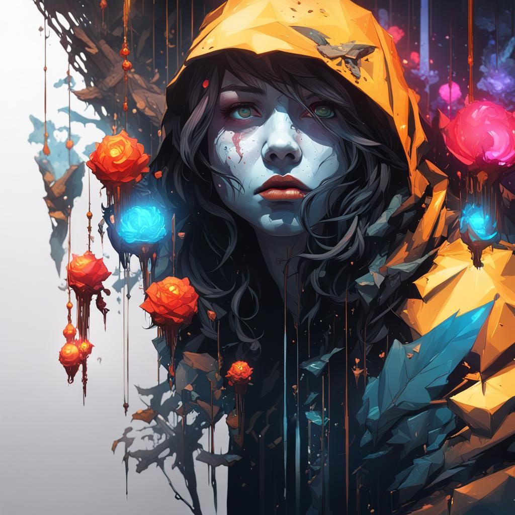 Dark Fantasy Concept Art in Purple and Yellow