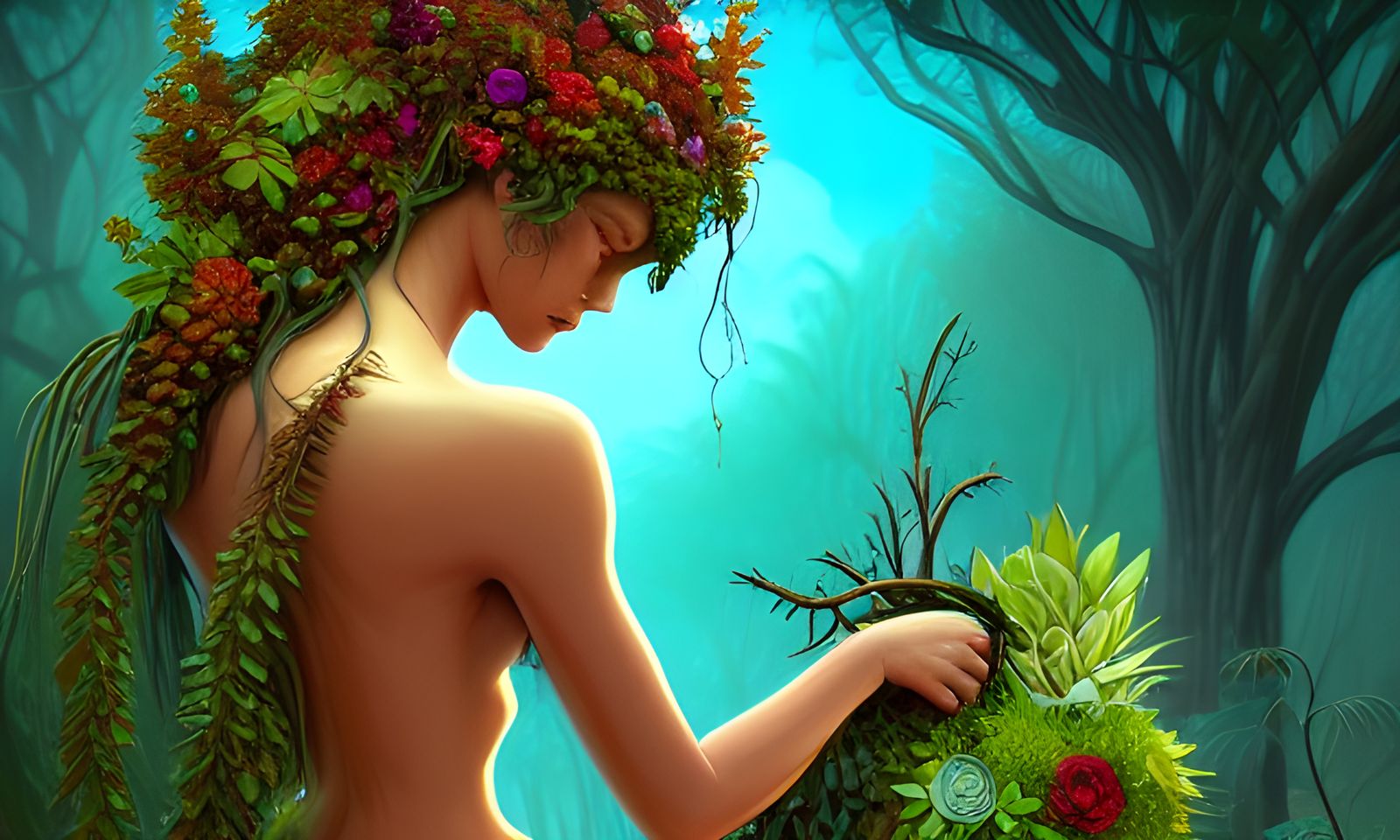 Dryad Digital Art in a Modern Style