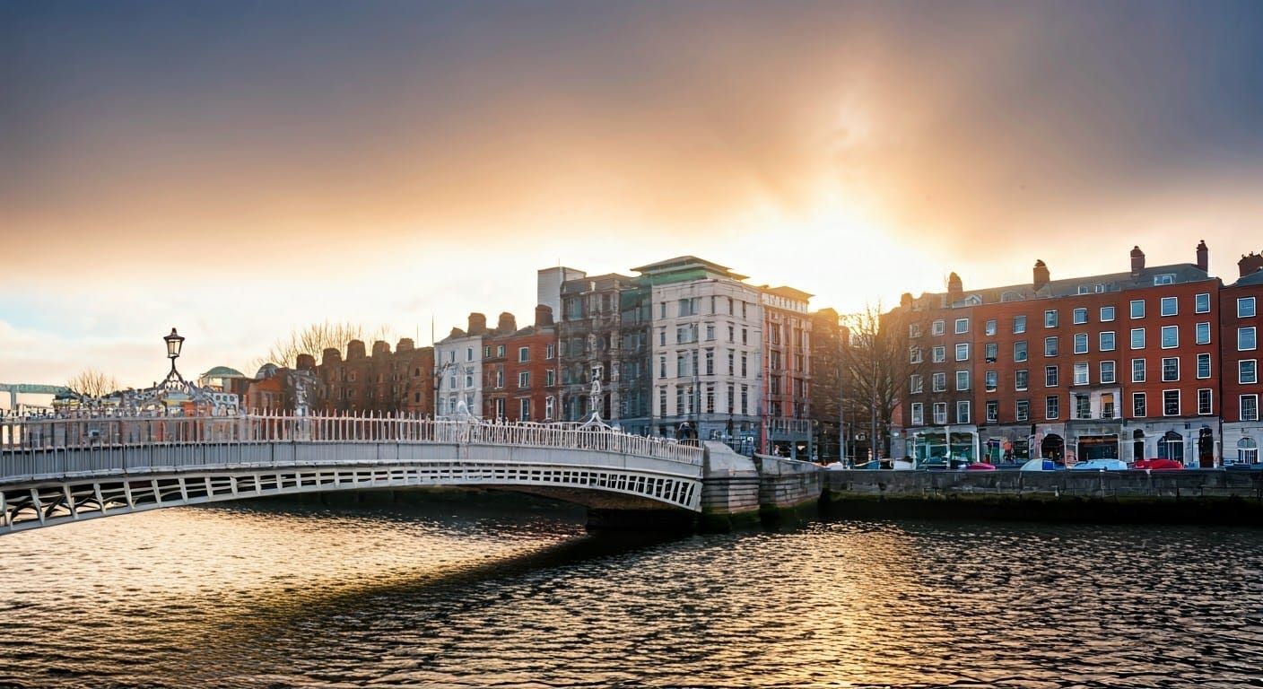 Dublin Skyline in Impressionist Style