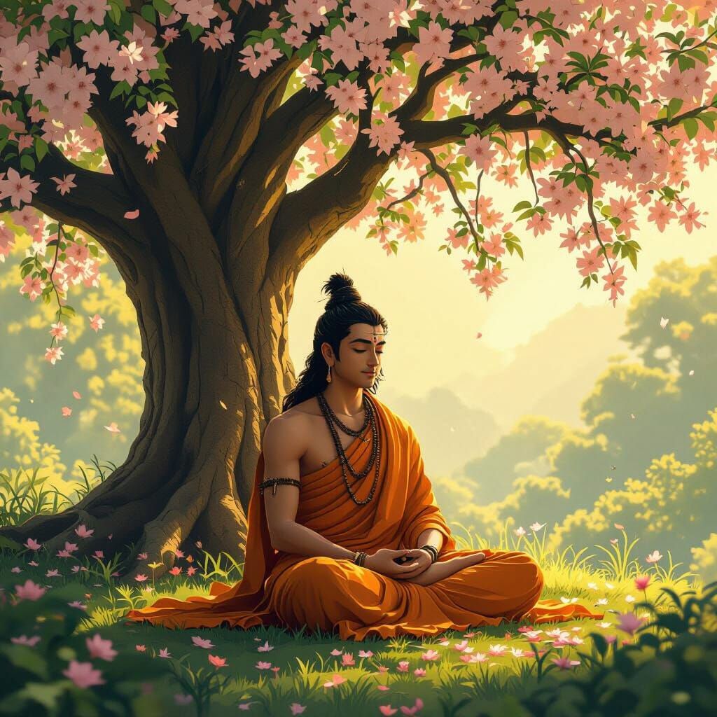 Siddartha's Enlightenment Under Bodhi Tree