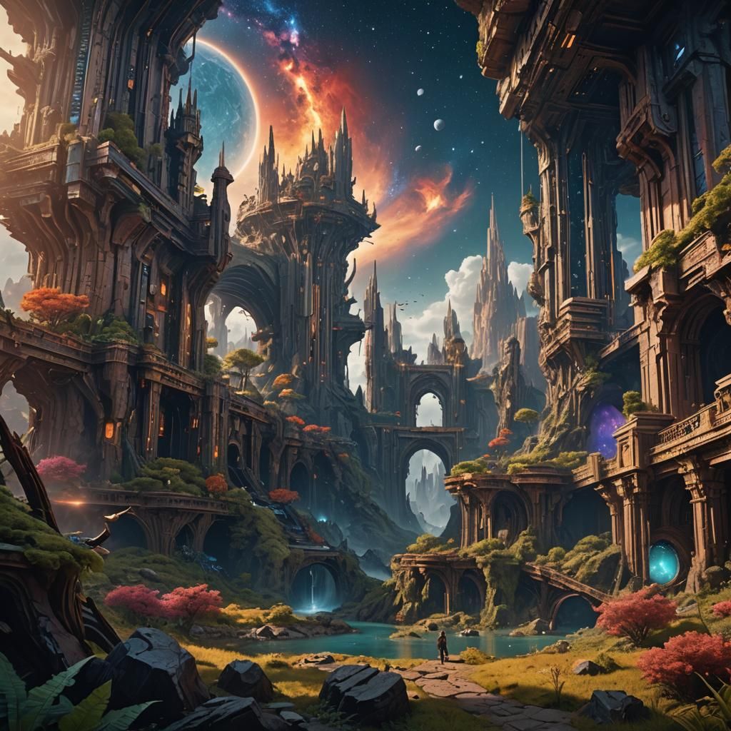 Galaxy's Beginning: Detailed Matte Painting