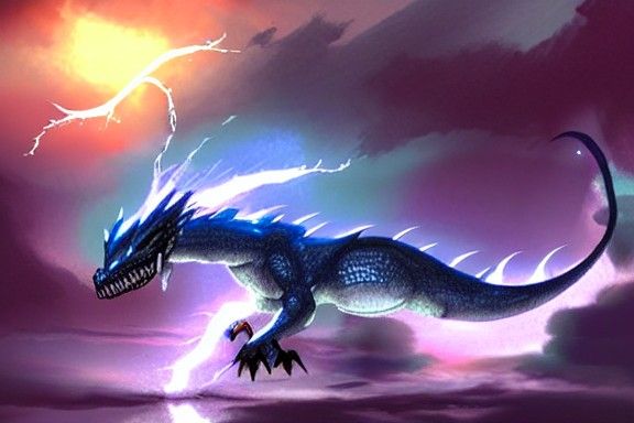 Majestic Lightning Dragon Unleashes Electric Fury