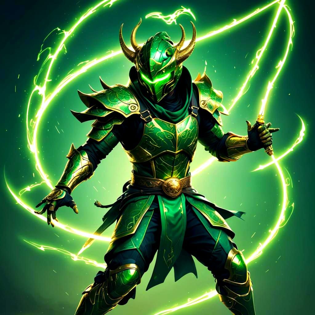 Cybernetic Ninja Warrior with Dragon