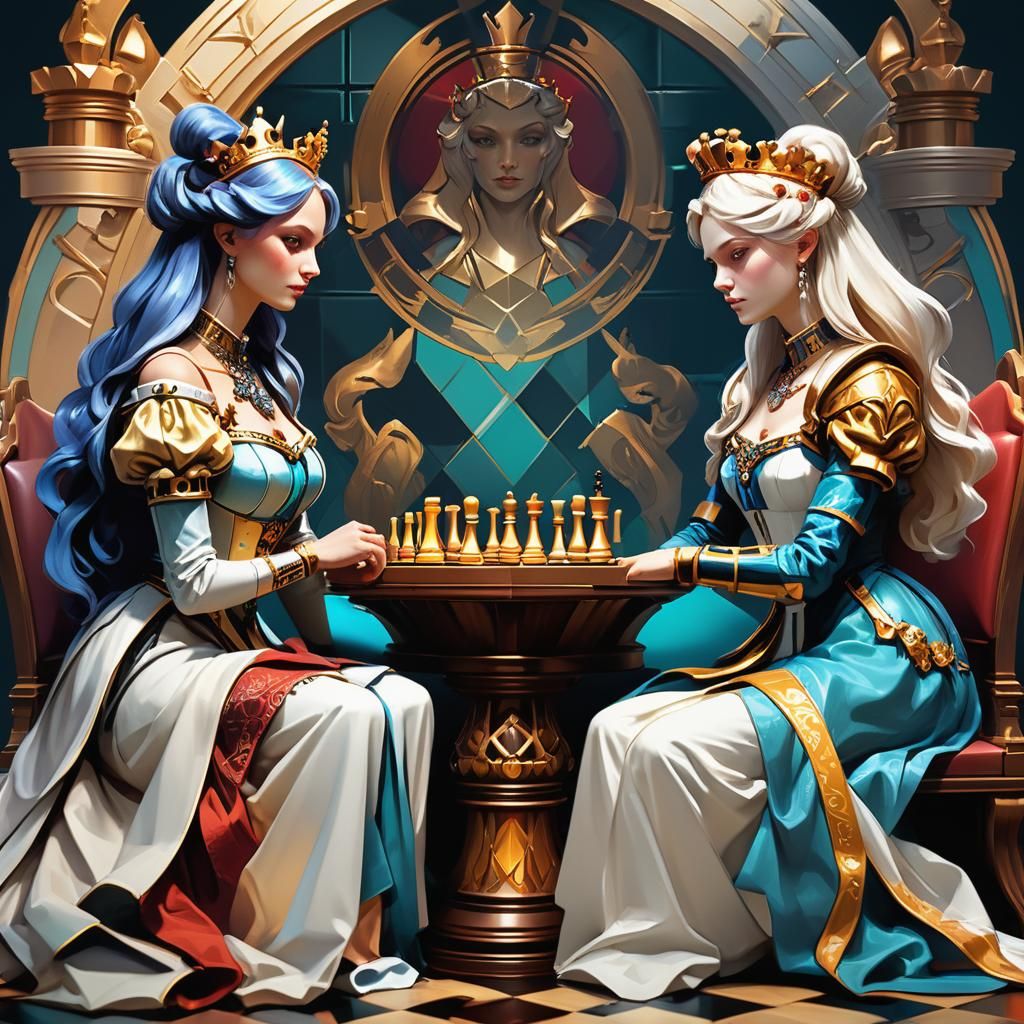 Chess Queens: Hyperdetailed Concept Art