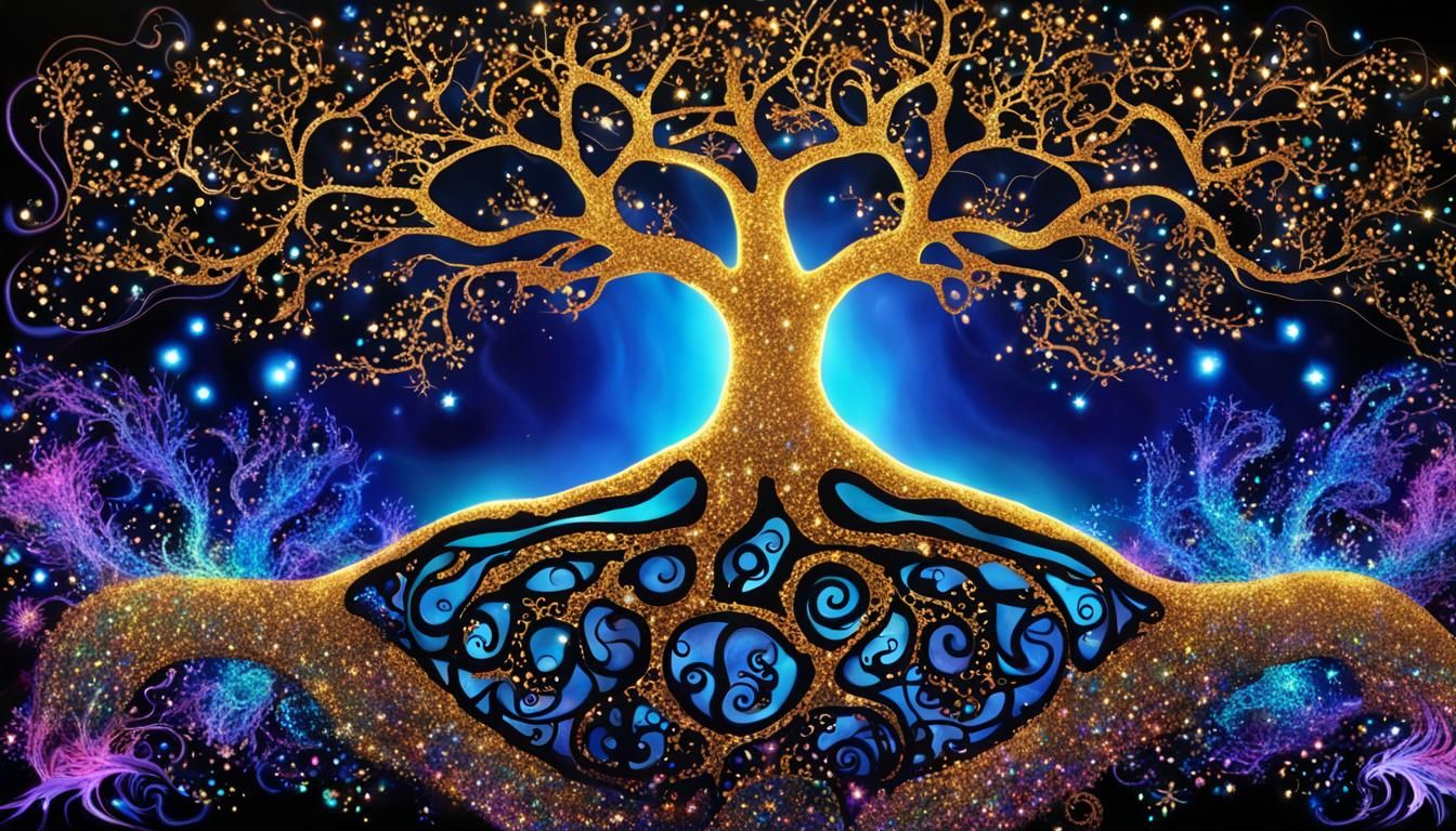 Black Light Tree of Life: Magic and Fantasy