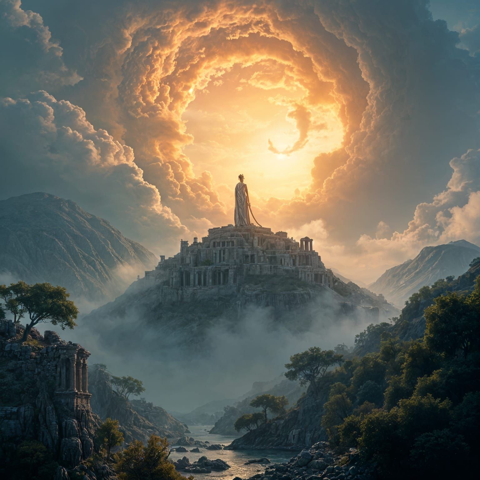 In the city of Delphi Pythia giving oracles to the ancient royals.