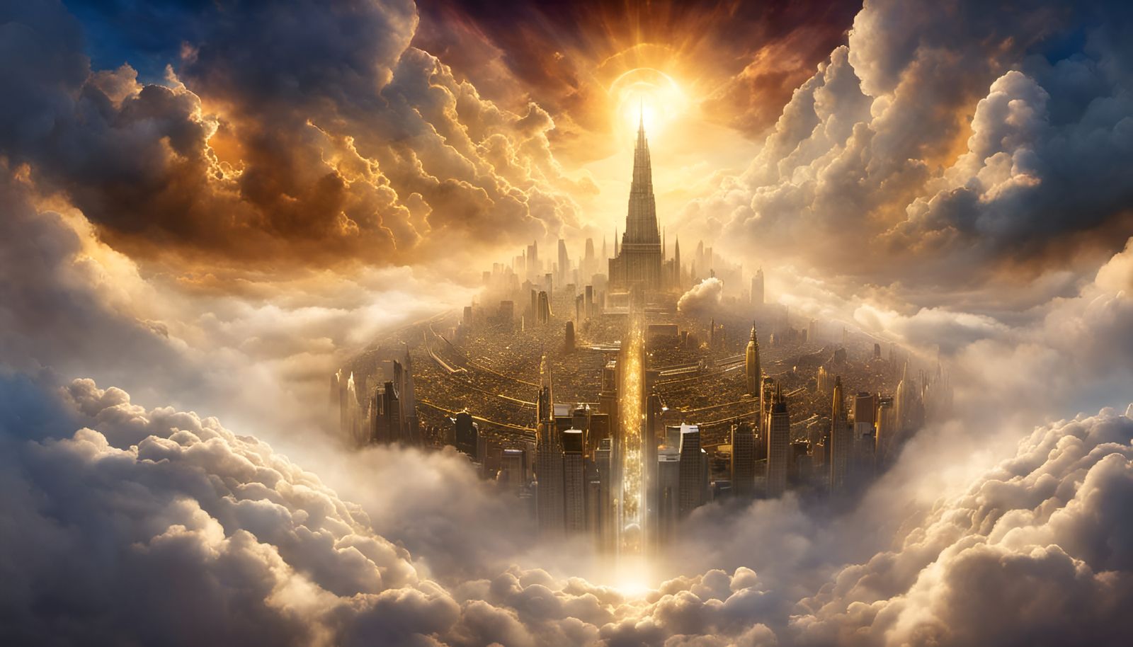 Celestial City Ascension into Clouds of Glory