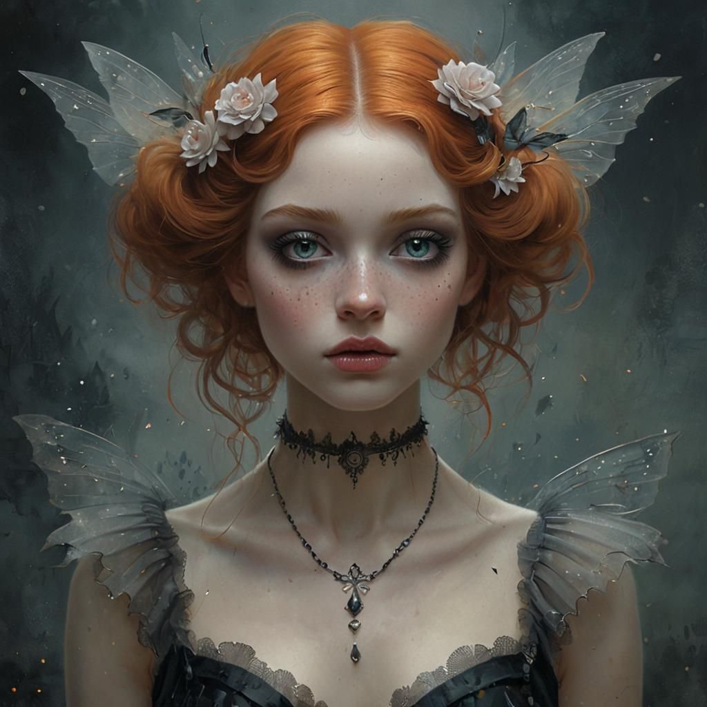 Fairy Girl in Crystal World, Digital Painting