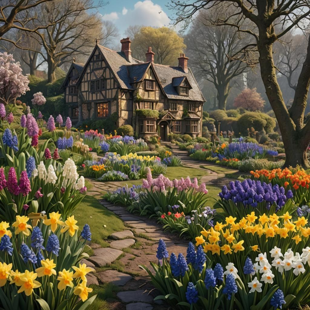 Spring Garden: Fantastical Matte Painting in Deep Color