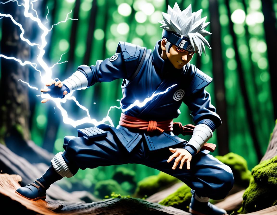 Kakashi Action Figure Unleashing Lightning Jutsu
