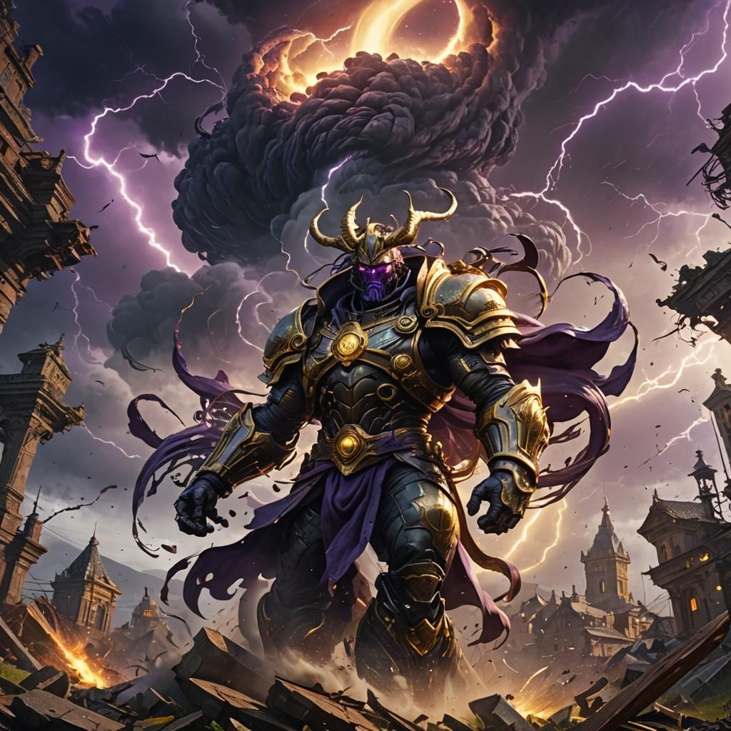 Powerful Tornado in Dark Fantasy Style