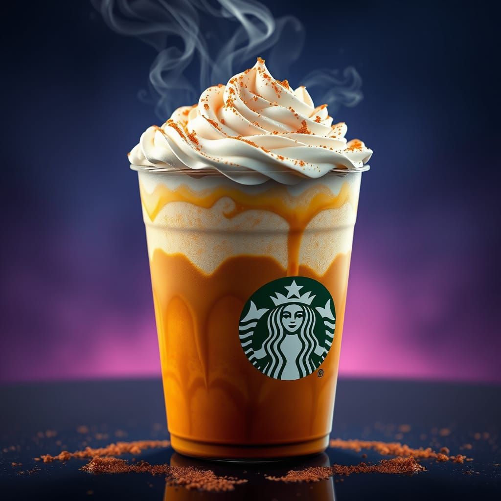 Mystical Pumpkin Spice Latte in Dark Fantasy Style