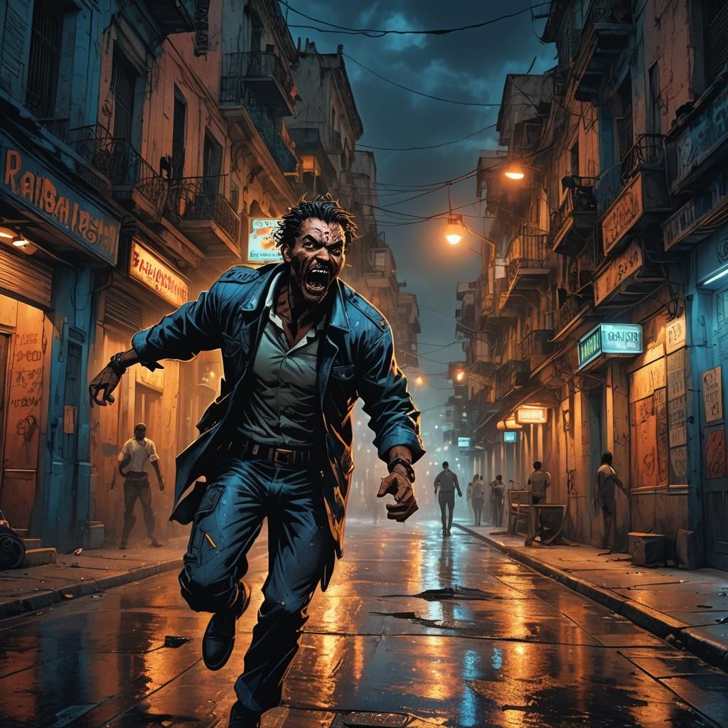 Havana Street Escape: Dark Fantasy Comic Art