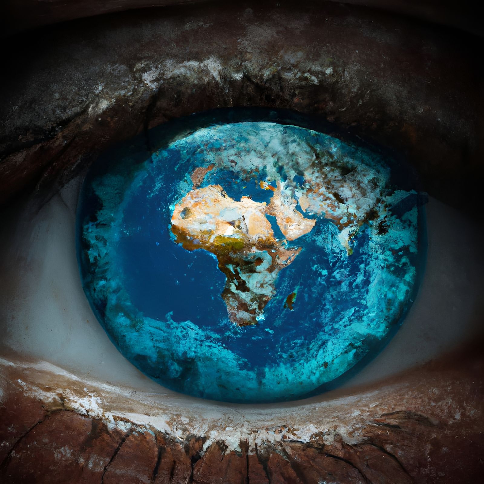 Earth Reflection: A Macro Eye Portrait